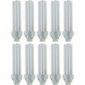 Sunlite PLD18/E/SP35K 3500K Fluorescent 18W PLD Double U-Shaped Twin Tube CFL Bulbs w/4-Pin G24q-2, 10PK 40546-SU